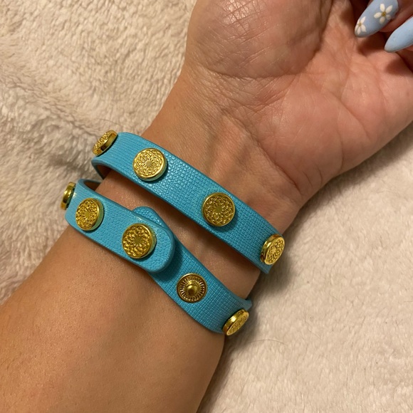 Turquoise leather wrap bracelet - Picture 4 of 4